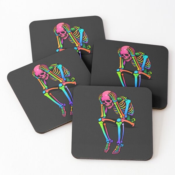 Item preview, Overthinking 3AM Skeleton – Relatable Anxiety Humor Aesthetic Art designed and sold by ColorSplash123.