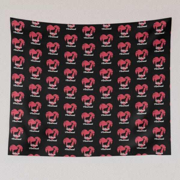 Item preview, Deer Black Animal with red background and pine designed and sold by MagicMaker1984.