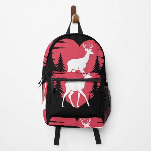 Item preview, Deer white Animal with red background and pine designed and sold by MagicMaker1984.