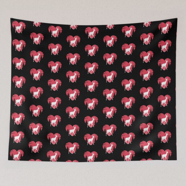 Item preview, Deer white Animal with red background and pine designed and sold by MagicMaker1984.