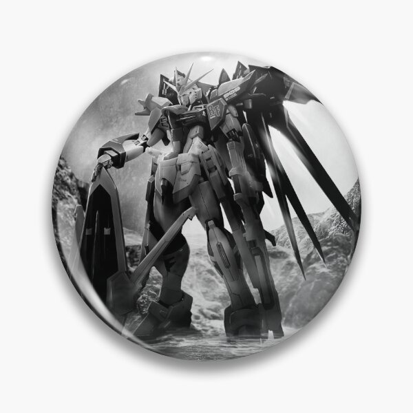 Item preview, black white Rising Freedom Gundam seed nature digital imaging illustration digital art designed and sold by sabartgunpla.