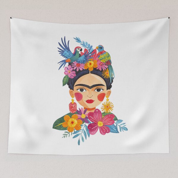 Item preview, Fearless Mexican Flower Icon Portrait designed and sold by artsandsoul.