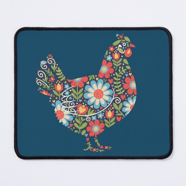 Item preview, Daisy Flower Patterned Hen in Decorative Motifs – Scandinavian Folk Art by heidiannemorris © designed and sold by FOLK ART FUSION by heidiannemorris.