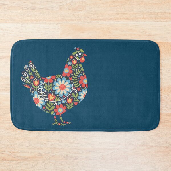 Item preview, Daisy Flower Patterned Hen in Decorative Motifs – Scandinavian Folk Art by heidiannemorris © designed and sold by FOLK ART FUSION by heidiannemorris.