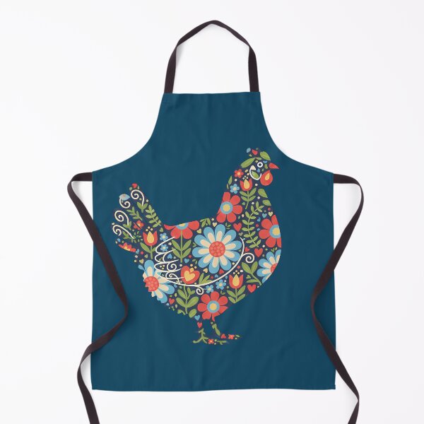 Item preview, Daisy Flower Patterned Hen in Decorative Motifs – Scandinavian Folk Art by heidiannemorris © designed and sold by FOLK ART FUSION by heidiannemorris.
