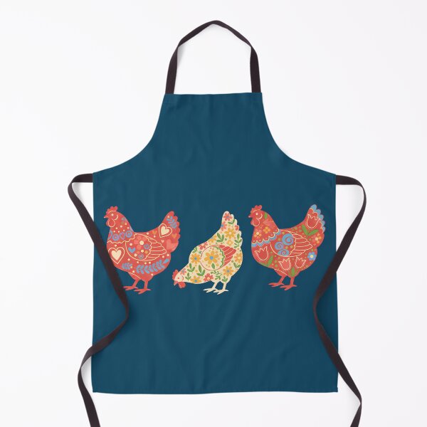 Item preview, Flower Patterned Hen Trio in Decorative Motifs – Scandinavian Folk Art by heidiannemorris © designed and sold by FOLK ART FUSION by heidiannemorris.