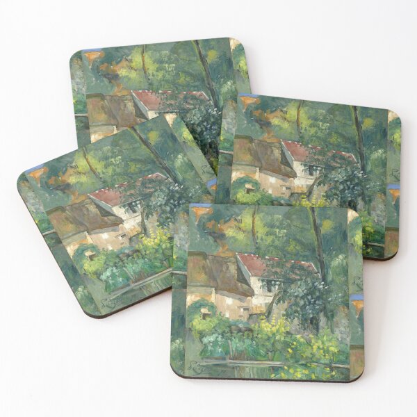 Item preview, House of Pere Lacroix by Paul Cézanne: Tranquil Post Impressionist Garden designed and sold by artofuniverse.