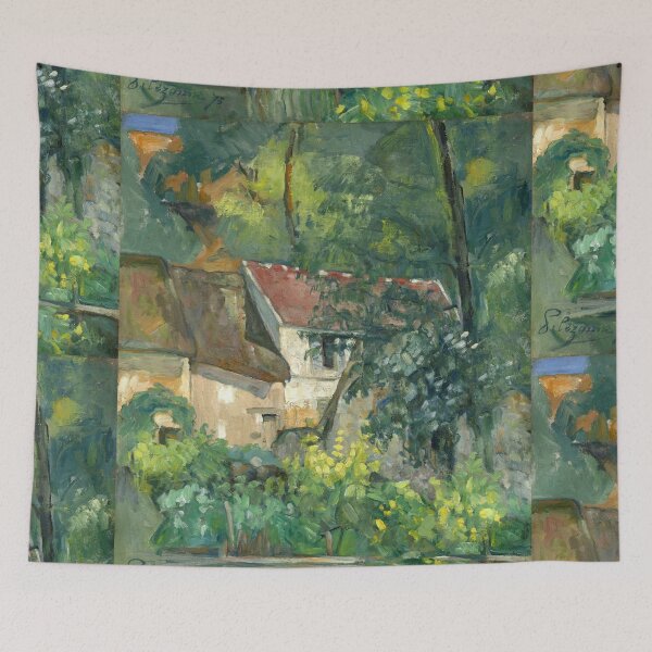 Item preview, House of Pere Lacroix by Paul Cézanne: Tranquil Post Impressionist Garden designed and sold by artofuniverse.