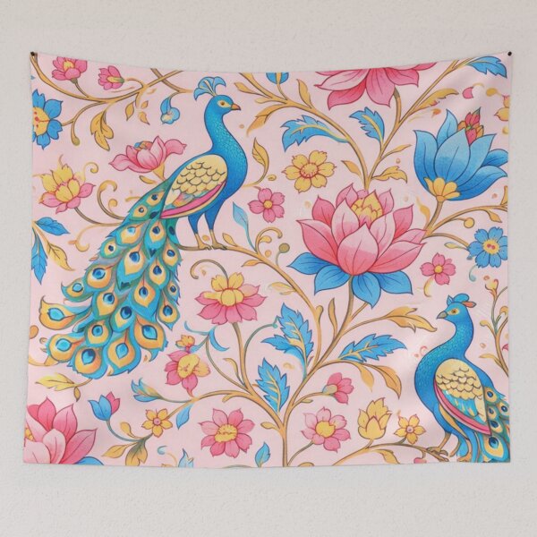 Item preview, Peacock and floral motif  designed and sold by DoneAndDusted.