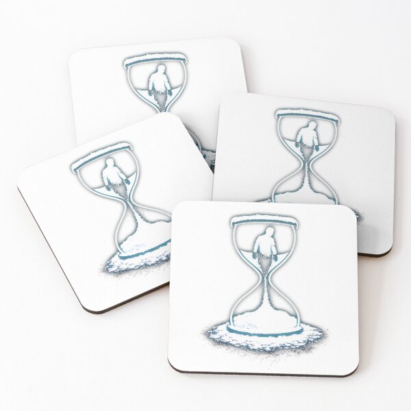 Item preview, Time Is Slipping Away – Neon Blue Hourglass Aesthetic designed and sold by DanRoseMind.