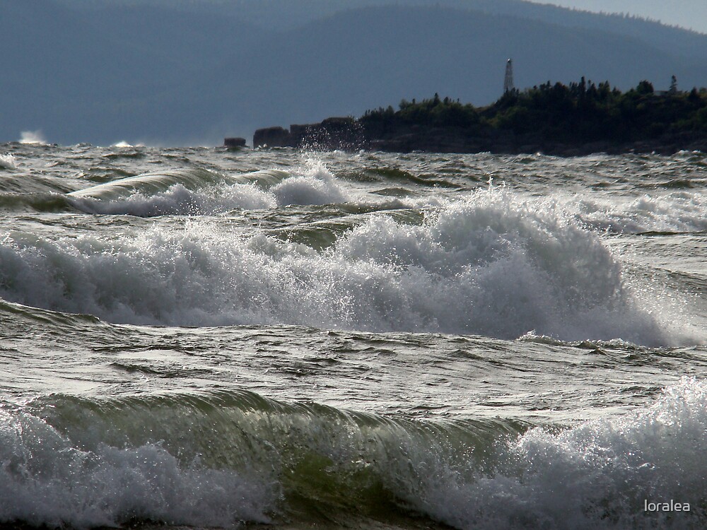"Waves off of Pebble Beach, Marathon Ontario Canada" by loralea Redbubble