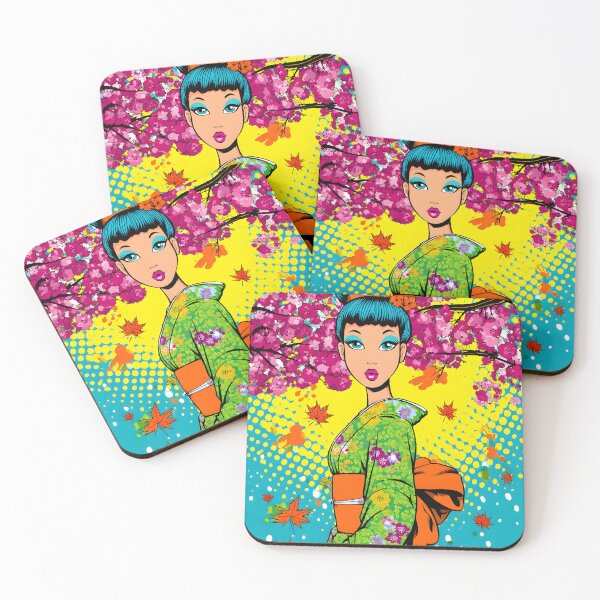 Item preview, Stylish Woman in Kimono Under Cherry Blossom Tree designed and sold by Artessie.