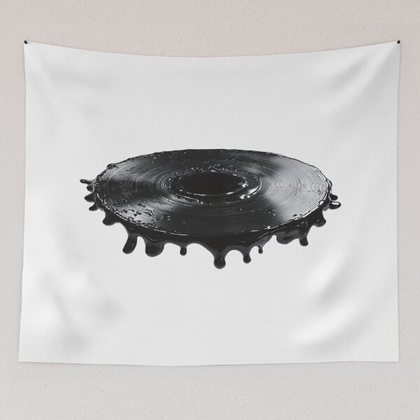 Item preview, Artistic Melting Vinyl Record with Liquid Black Paint Drips designed and sold by Niageadon.