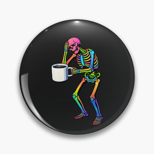Item preview, Coffee Addict Monday Skeleton – Corporate Burnout Humor Aesthetic Art designed and sold by ColorSplash123.