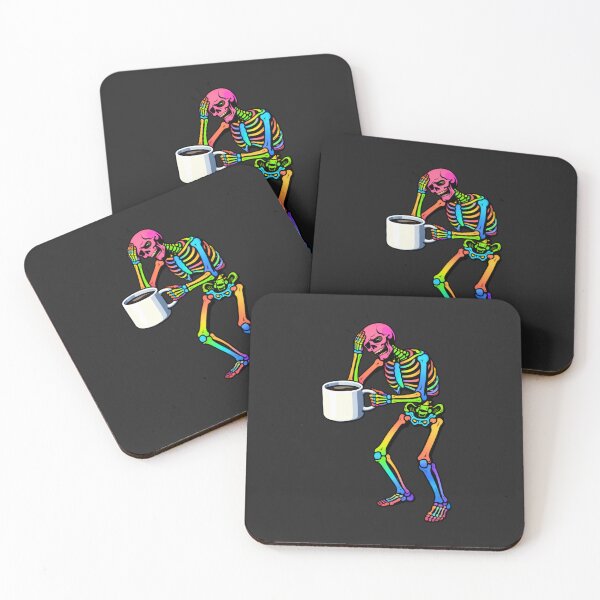 Item preview, Coffee Addict Monday Skeleton – Corporate Burnout Humor Aesthetic Art designed and sold by ColorSplash123.