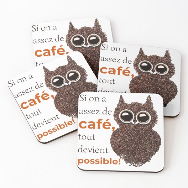 Item preview, French - With a coffee, anything is possible - Orange designed and sold by JulyDulac.