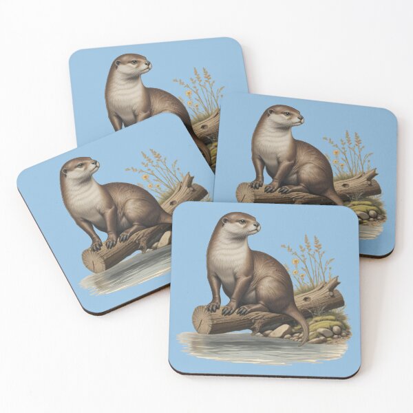 Item preview, River Otter Wild Reeds Colored Pencil Style designed and sold by BloomStudio1.