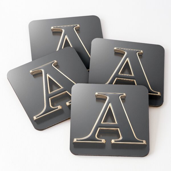 Item preview, Luxury 3D Letter 'A' with Polished Gold Trim on Matte Black designed and sold by Dreamy Armine Art.