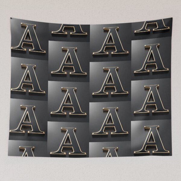 Item preview, Luxury 3D Letter 'A' with Polished Gold Trim on Matte Black designed and sold by Dreamy Armine Art.