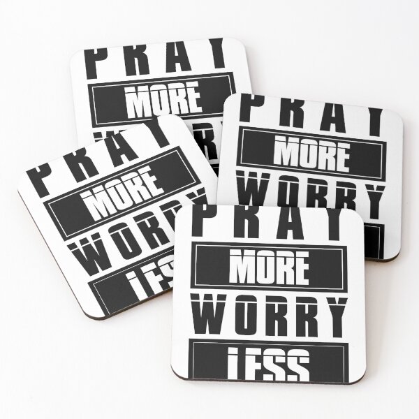 Item preview, Pray More Worry Less Minimalist Typography Design designed and sold by Gallory Hive.