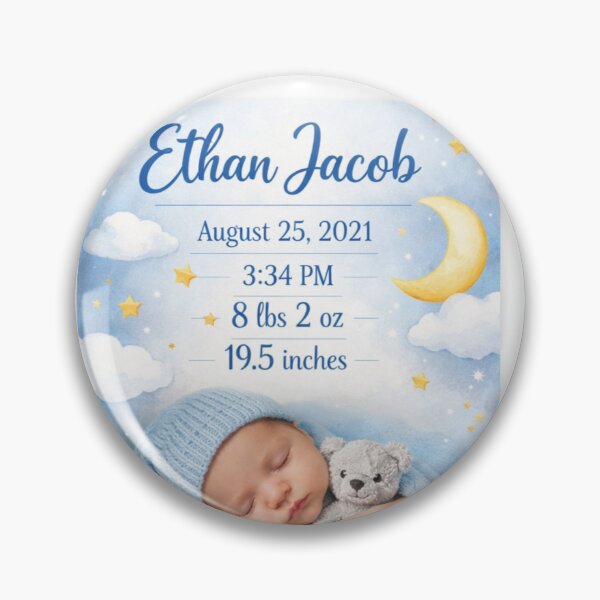 Item preview, Personalized Baby Boy Birth Stats Poster – Custom Newborn Name Print – Moon & Stars Nursery Wall Art – Baby Shower Gift – Printable or Framed designed and sold by ArtByKapil.