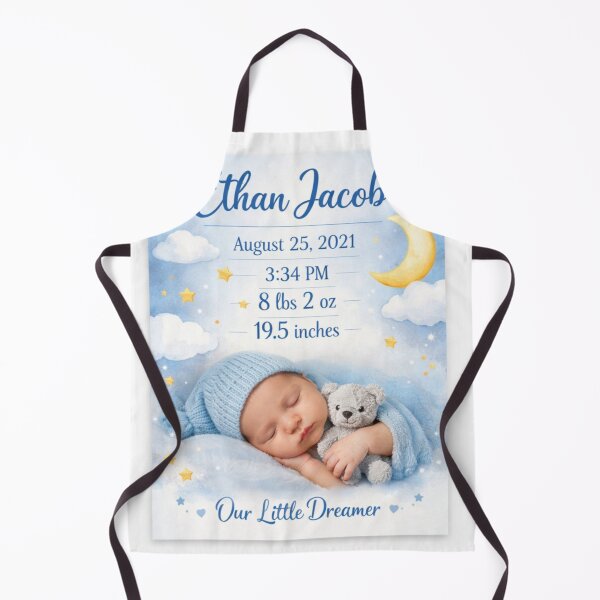 Item preview, Personalized Baby Boy Birth Stats Poster – Custom Newborn Name Print – Moon & Stars Nursery Wall Art – Baby Shower Gift – Printable or Framed designed and sold by ArtByKapil.