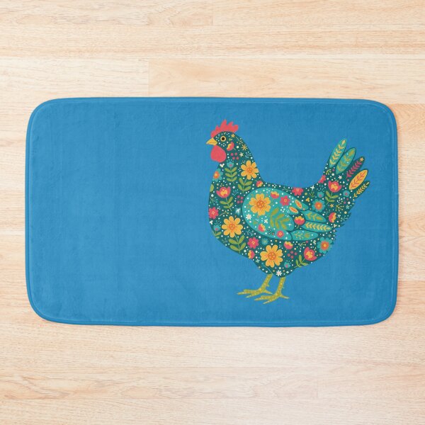 Item preview, Flower Patterned Green Hen in Decorative Motifs – Scandinavian Folk Art by heidiannemorris © designed and sold by FOLK ART FUSION by heidiannemorris.