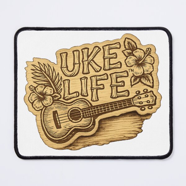 Item preview, Uke Life™ – Bamboo Engraved Ukulele Design | Tropical Woodburn Style designed and sold by Ukulele Gent.