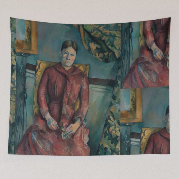 Item preview, Madame Cezanne in a Red Dress by Paul Cézanne: Post Impressionist Portrait designed and sold by artofuniverse.