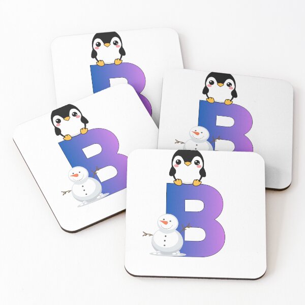 Item preview, Cute Letter B Penguin & Snowman | Alphabet Art for Kids designed and sold by Anju_an_artist.