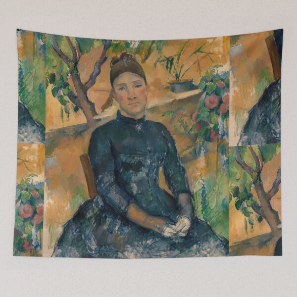 Item preview, Madame Cezanne in the Conservatory by Paul Cézanne: Post Impressionist Portrait Print designed and sold by artofuniverse.