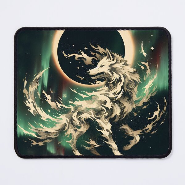 Item preview, Wood Texture Northern Lights Wolf, Ai Generated Art designed and sold by ACC .