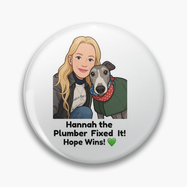 Item preview, Hannah the Plumber Fixed it! Green party England designed and sold by Vintage Vista Stickers.