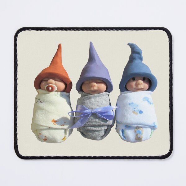 Item preview, Three Little Babies With Pointed Hats, Polymer Clay designed and sold by JoyfulWhimsy.