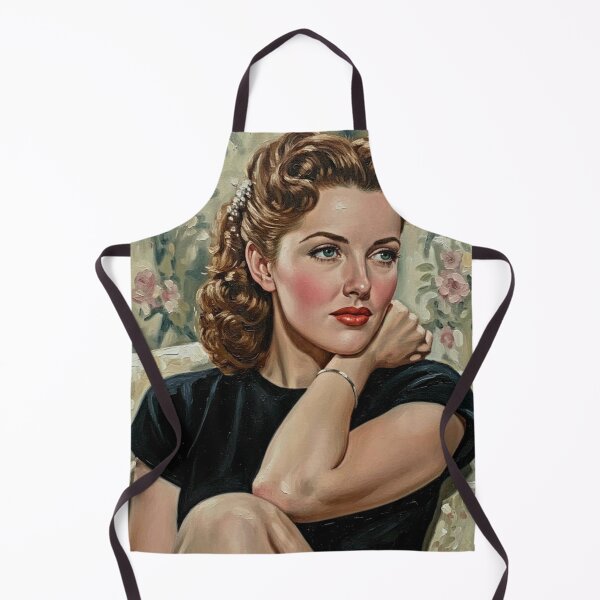 Item preview, The Gilda Glow: Rita Hayworth Vintage Floral Impasto Portrait designed and sold by Art's Diner.