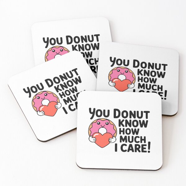 Item preview, You Donut Know How Much I Care! Cute Kawaii Donut Valentine designed and sold by PMCreative.