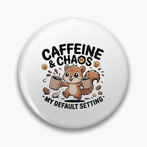 Item preview, Caffeine & Chaos – My Default Setting ?️ – Frantic Squirrel Kawaii Tee & Mug designed and sold by Ashley critters.