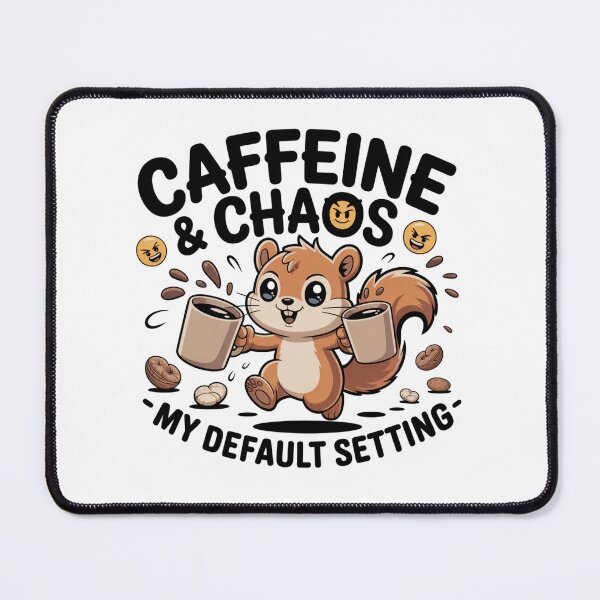 Item preview, Caffeine & Chaos – My Default Setting ?️ – Frantic Squirrel Kawaii Tee & Mug designed and sold by Ashley critters.