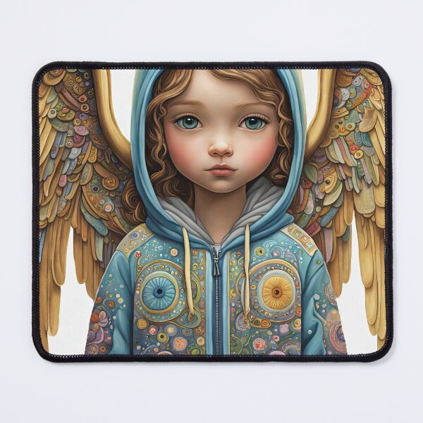 Item preview, Angel youngster with wings wearing a hoodie designed and sold by Colin Bentham.