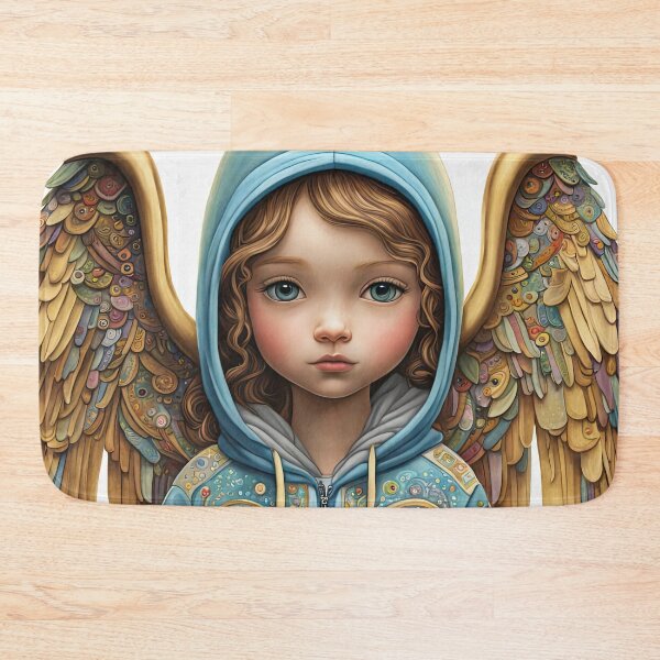 Item preview, Angel youngster with wings wearing a hoodie designed and sold by Colin Bentham.