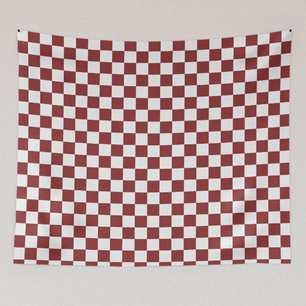 Item preview, White And Brick Red Checkered Pattern designed and sold by pattern-archive.