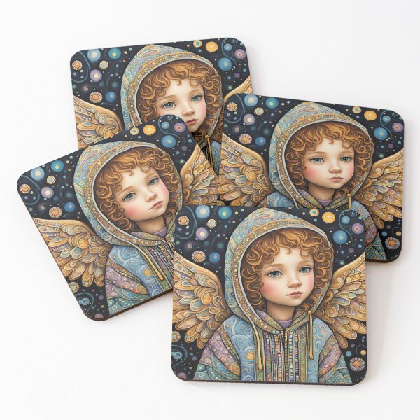 Item preview, Angel youngster with wings wearing a hoodie designed and sold by Colin Bentham.