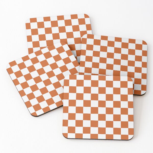 Item preview, White And Burnt Orange Checkered Pattern designed and sold by pattern-archive.