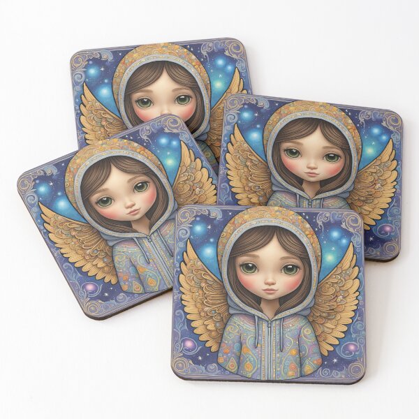 Item preview, Angel youngster with wings wearing a hoodie designed and sold by Colin Bentham.