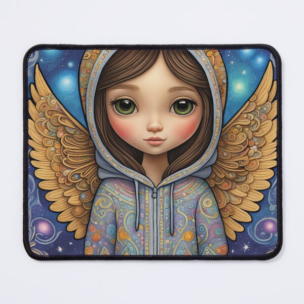 Item preview, Angel youngster with wings wearing a hoodie designed and sold by Colin Bentham.