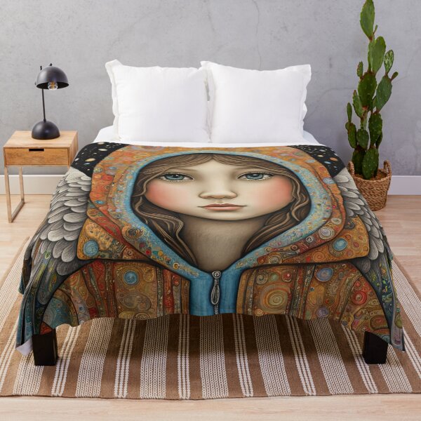 Item preview, Angel youngster with wings wearing a hoodie designed and sold by Colin Bentham.