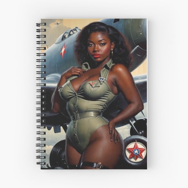 Item preview, Vintage 1940s Army Cadet Pin-Up – African American Aviator Glamour | Retro WWII Aviation Art designed and sold by MissSaylor.