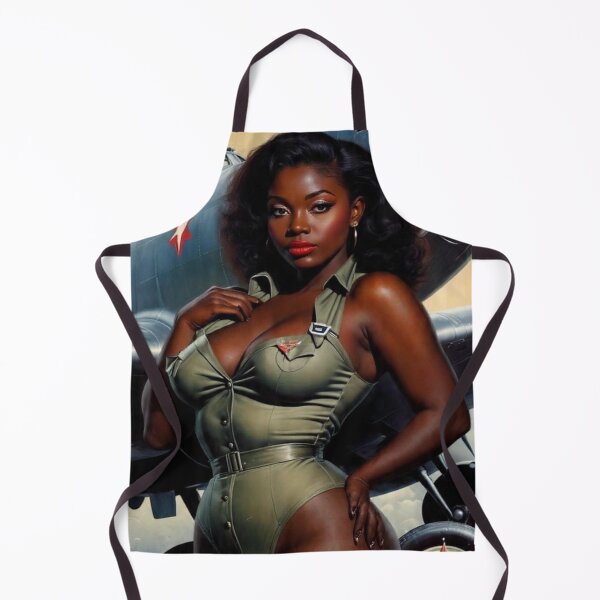 Item preview, Vintage 1940s Army Cadet Pin-Up – African American Aviator Glamour | Retro WWII Aviation Art designed and sold by MissSaylor.