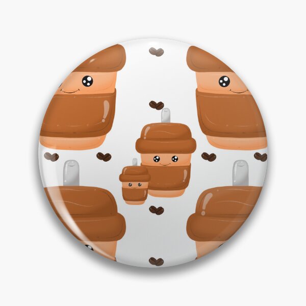 Item preview, A collection of cute cartoon coffee-themed illustrations featuring a bear character with a cup, coffee beans, bread designed and sold by LSKY Art.