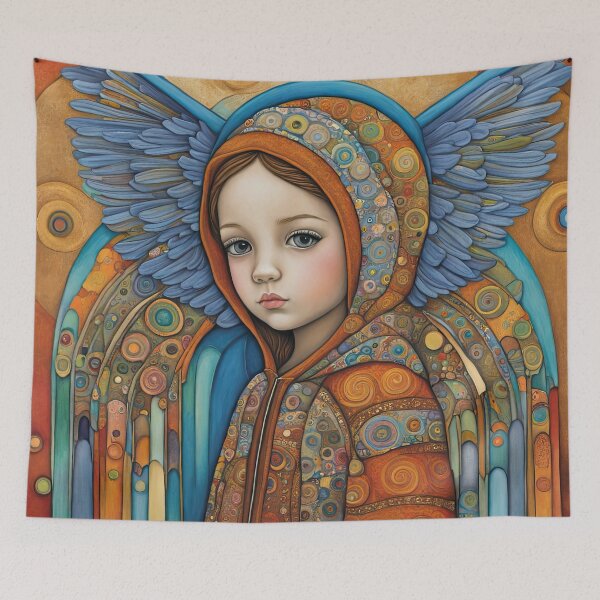 Item preview, Angel youngster with wings wearing a hoodie designed and sold by Colin Bentham.